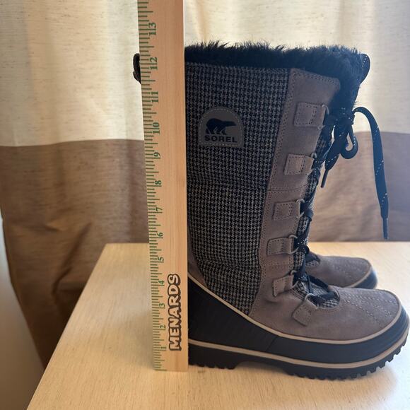 Sorel Women's Boots Tivoli High II Quarry Black Houndstooth Size 8 Snow Winter - Picture 10 of 10